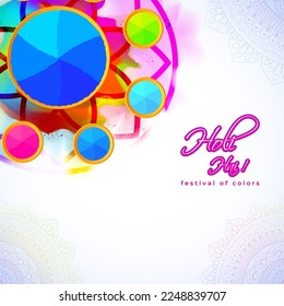 Vector illustration of Happy Holi greeting, written Hindi text means it's Holi, Festival of Colors