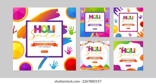 Vektorgrafik der Vorlage für die Einladung von Happy Holi Party