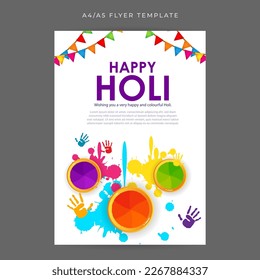 Vector illustration of Happy Holi Sale social media story feed mockup template