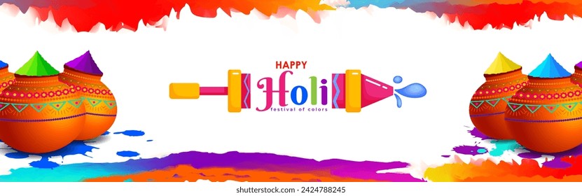 Vector illustration of Happy Holi social media feed template