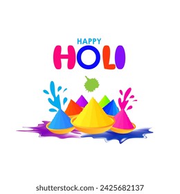 Vector illustration of Happy Holi social media feed template