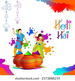 Vector illustration of Happy Holi social media template