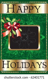 Vector Illustration of a Happy Holidays Ribbon Poster.