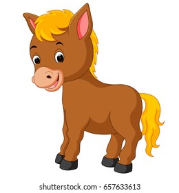 vector illustration of Happy horse cartoon