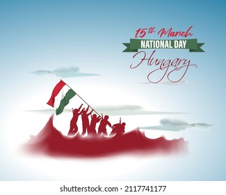 vector illustration for happy Hungary national day 