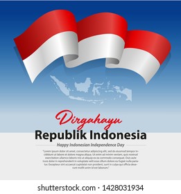 Vector illustration, Happy independence day of the Republic of Indonesia.