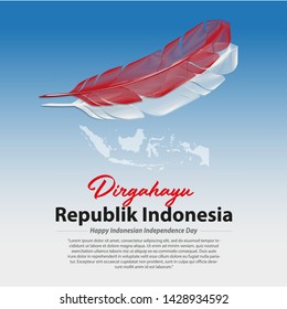 Vector illustration, Happy independence day of the Republic of Indonesia.