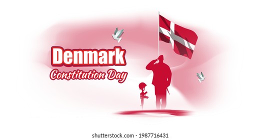 vector illustration for happy independence day Denmark 