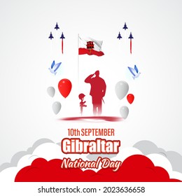 vector illustration for happy independence day Gibraltar-10 September 