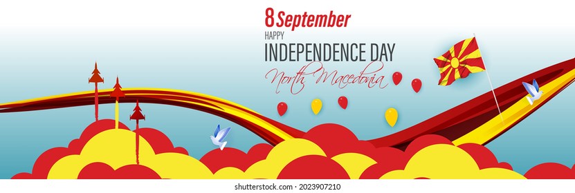 ilustración vectorial del día de la independencia feliz Macedonia-10 de septiembre 