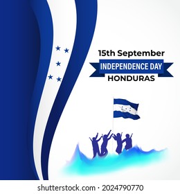 Vector illustration of happy independence day- Honduras