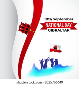 vector illustration for happy independence day Gibraltar-10 September 