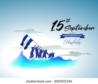 Vector illustration of happy independence day- Honduras