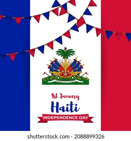 Ejemplo vectorial del feliz Día de la Independencia de Haití