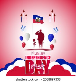 Ejemplo vectorial del feliz Día de la Independencia de Haití