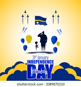 Imagen vectorial del feliz día de la independencia Nauru.