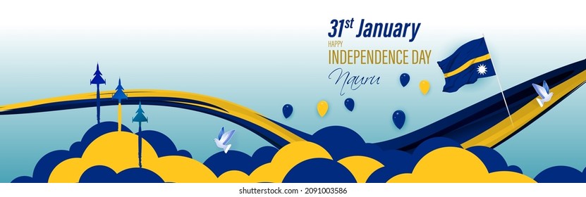 Vector illustration of happy independence day Nauru.