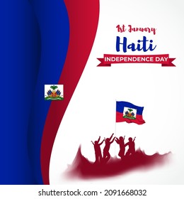 Vector illustration of happy independence day Haiti