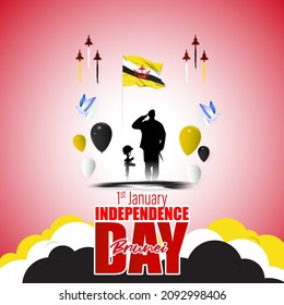 Ilustración vectorial del feliz Día de la Independencia de Brunéi