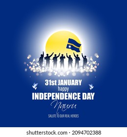 Imagen vectorial del feliz día de la independencia Nauru.