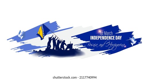Vector Illustration of Happy Independence day Bosnia and Herzegovina
