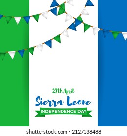 Vector illustration of Happy Independence Day Sierra Leone