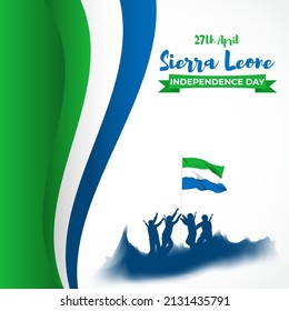 Vector illustration of Happy Independence Day Sierra Leone