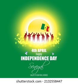 Vector illustration of Happy Independence Day Senegal