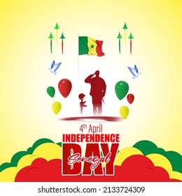 Vector illustration of Happy Independence Day Senegal