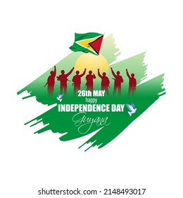 Vector illustration for Happy Independence day Guyana 