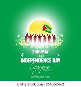 Vector illustration for Happy Independence day Guyana 