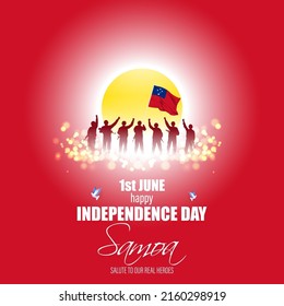 vector illustration for happy independence day Samoa.
