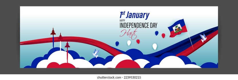 Vector illustration of happy independence day Haiti