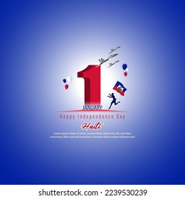 Vector illustration of happy independence day Haiti