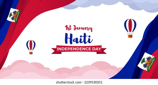 Vector illustration of happy independence day Haiti