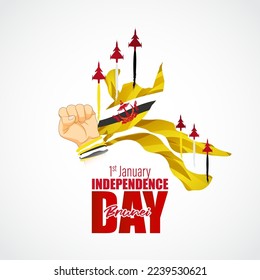 Vector illustration of happy independence day Brunei