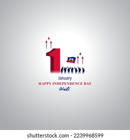 Ejemplo vectorial del feliz Día de la Independencia de Haití