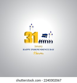 Imagen vectorial del feliz día de la independencia Nauru.