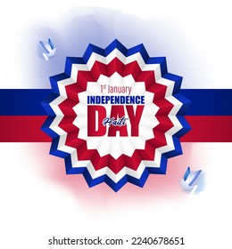 Vector illustration of happy independence day Haiti
