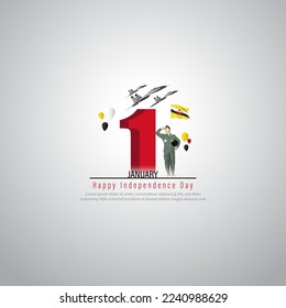 Vector illustration of happy independence day Brunei