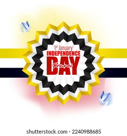 Ilustración vectorial del feliz Día de la Independencia de Brunéi