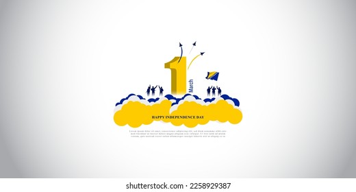 Ilustración vectorial del Feliz Día de la Independencia en Bosnia y Herzegovina