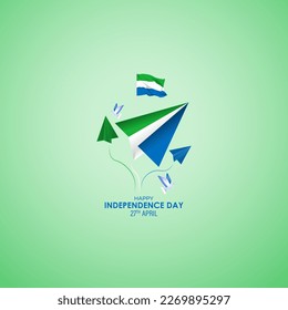 Vector illustration of Happy Independence Day Sierra Leone