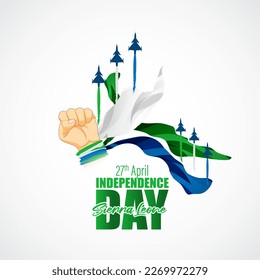 Vector illustration of Happy Independence Day Sierra Leone