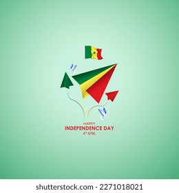 Ejemplo vectorial del Feliz Día de la Independencia Senegal