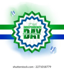 Vector illustration of Happy Independence Day Sierra Leone