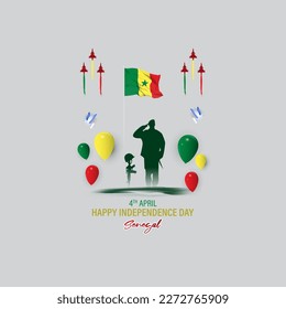 Vector illustration of Happy Independence Day Senegal