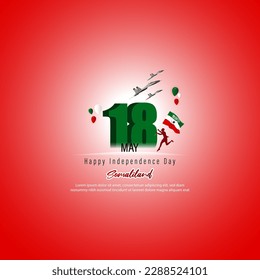 Vector illustration for Happy Independence Day Somaliland social media story feed mockup template post