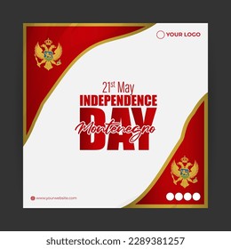vector illustration for happy independence day - Montenegro social media story feed mockup template post