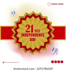 vector illustration for happy independence day - Montenegro social media story feed mockup template post